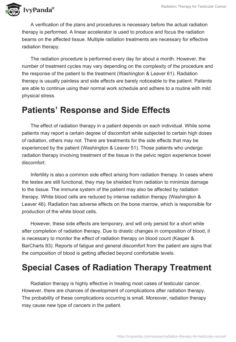 Radiation Therapy for Testicular Cancer. Page 4