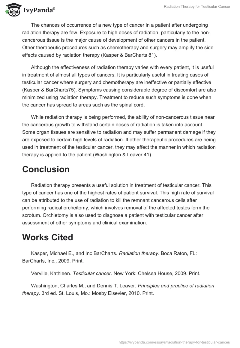 Radiation Therapy for Testicular Cancer. Page 5
