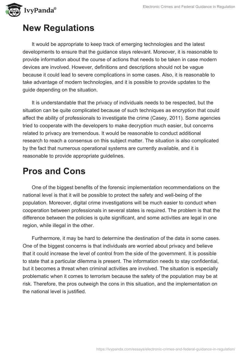 Electronic Crimes and Federal Guidance in Regulation. Page 2
