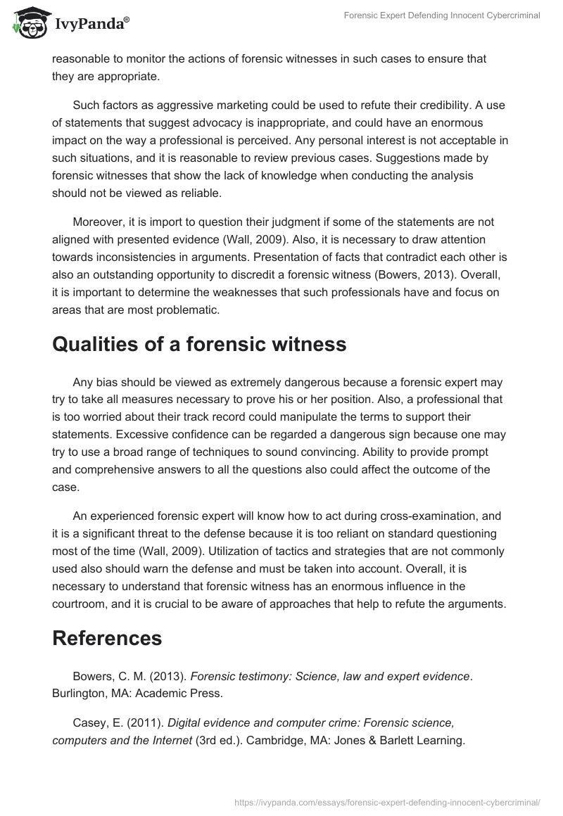 Forensic Expert Defending Innocent Cybercriminal. Page 2