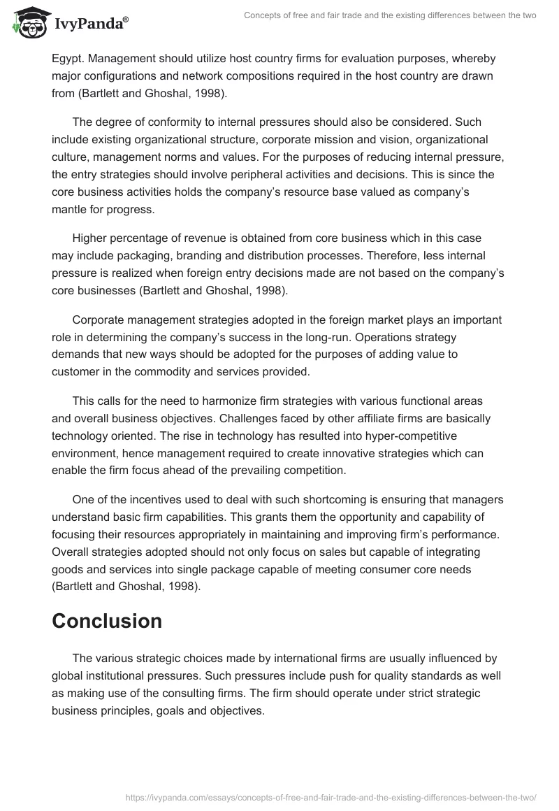 Concepts of Free and Fair Trade and the Existing Differences Between the Two. Page 3