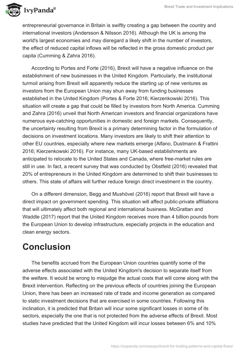 Brexit Trade and Investment Implications. Page 5