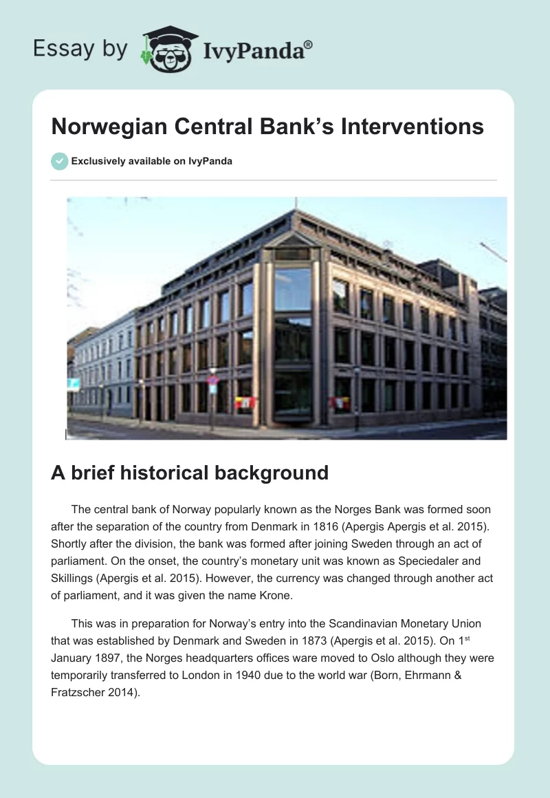 Norwegian Central Bank’s Interventions. Page 1