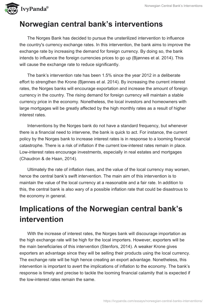 Norwegian Central Bank’s Interventions. Page 2
