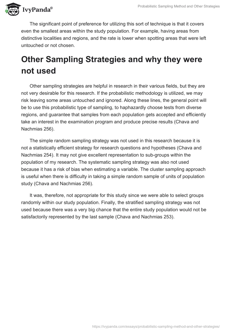 Probabilistic Sampling Method and Other Strategies. Page 2