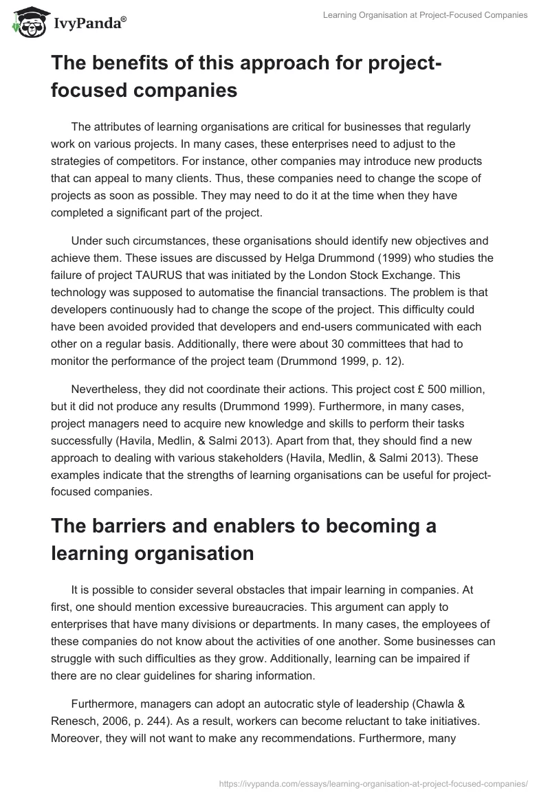 Learning Organisation at Project-Focused Companies. Page 2
