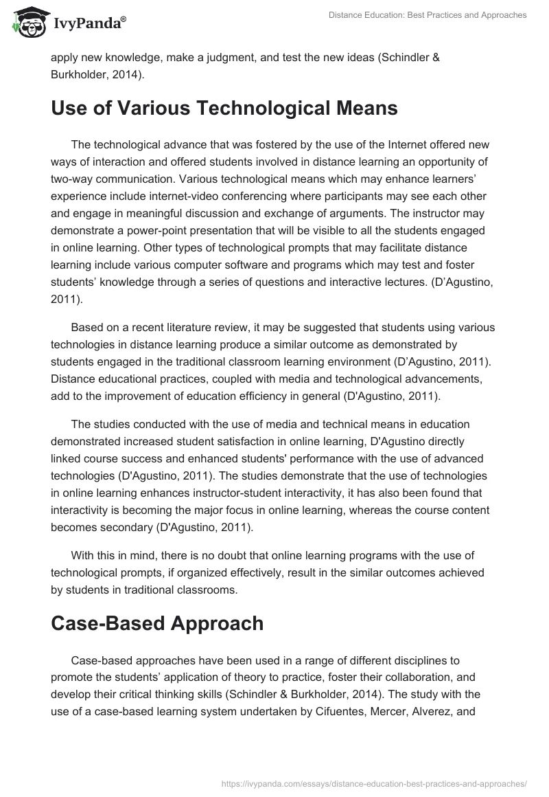 Distance Education: Best Practices and Approaches. Page 2