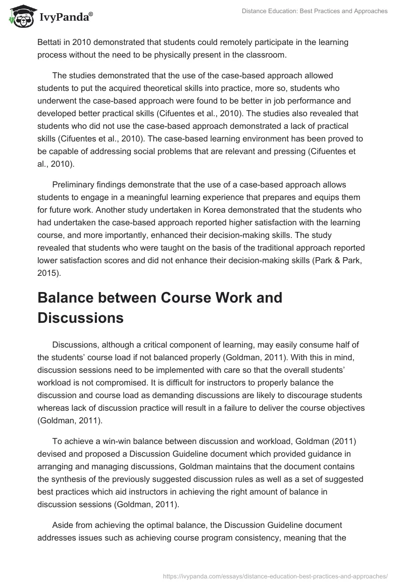 Distance Education: Best Practices and Approaches. Page 3