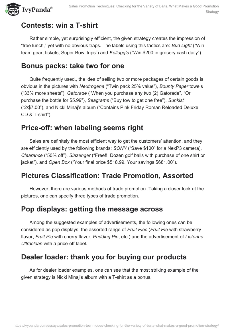 Sales Promotion Techniques: Checking for the Variety of Baits. What Makes a Good Promotion Strategy. Page 2