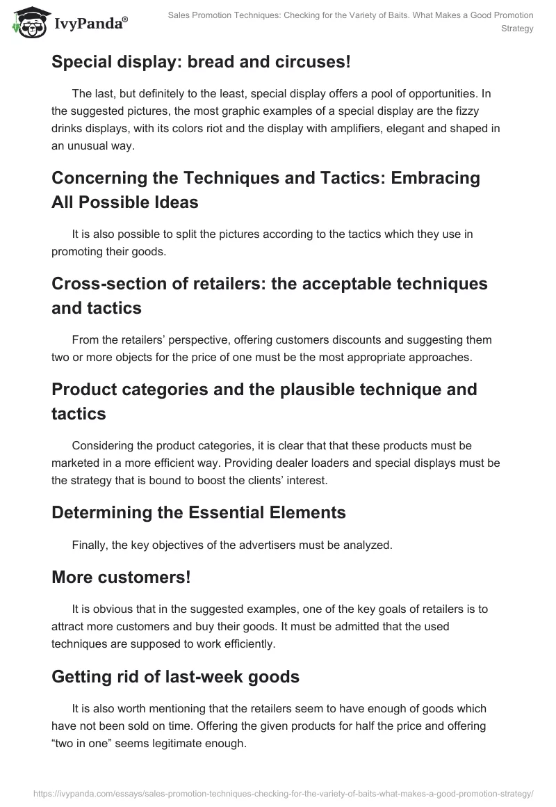 Sales Promotion Techniques: Checking for the Variety of Baits. What Makes a Good Promotion Strategy. Page 3
