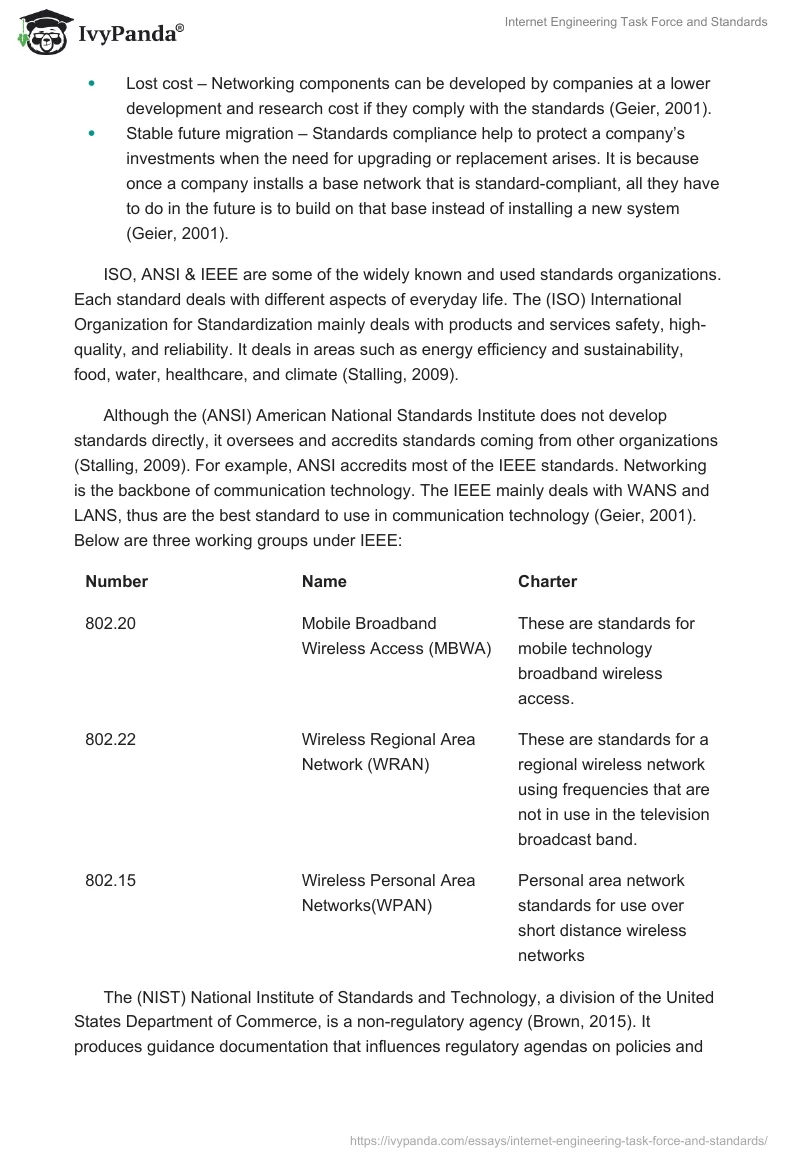 Internet Engineering Task Force and Standards. Page 2