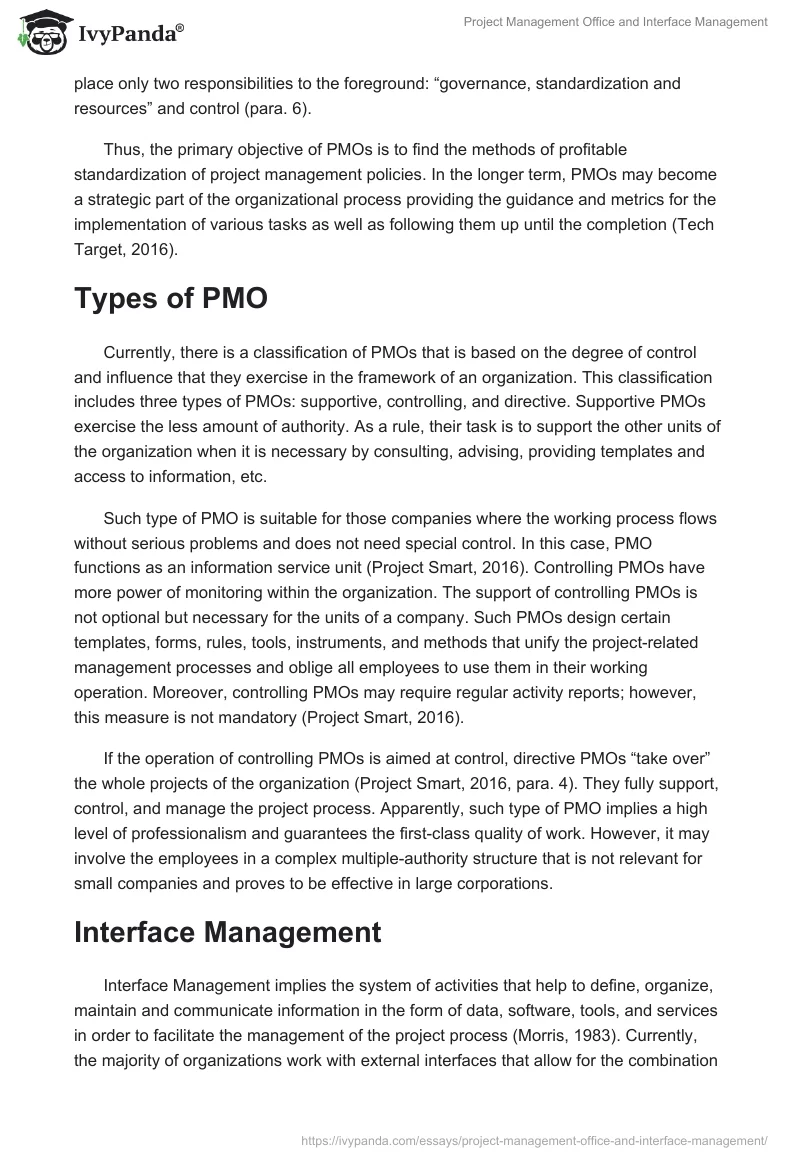 Project Management Office and Interface Management. Page 2