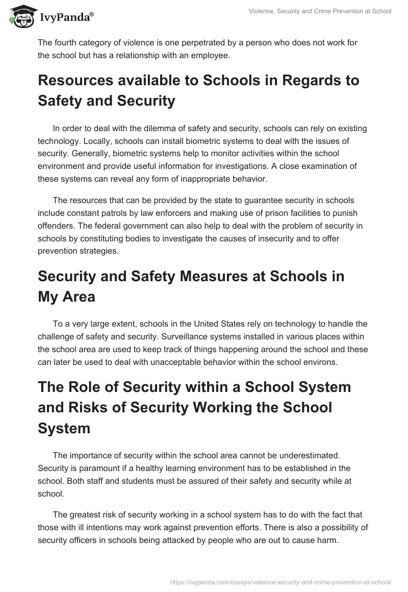 Violence, Security and Crime Prevention at School. Page 2