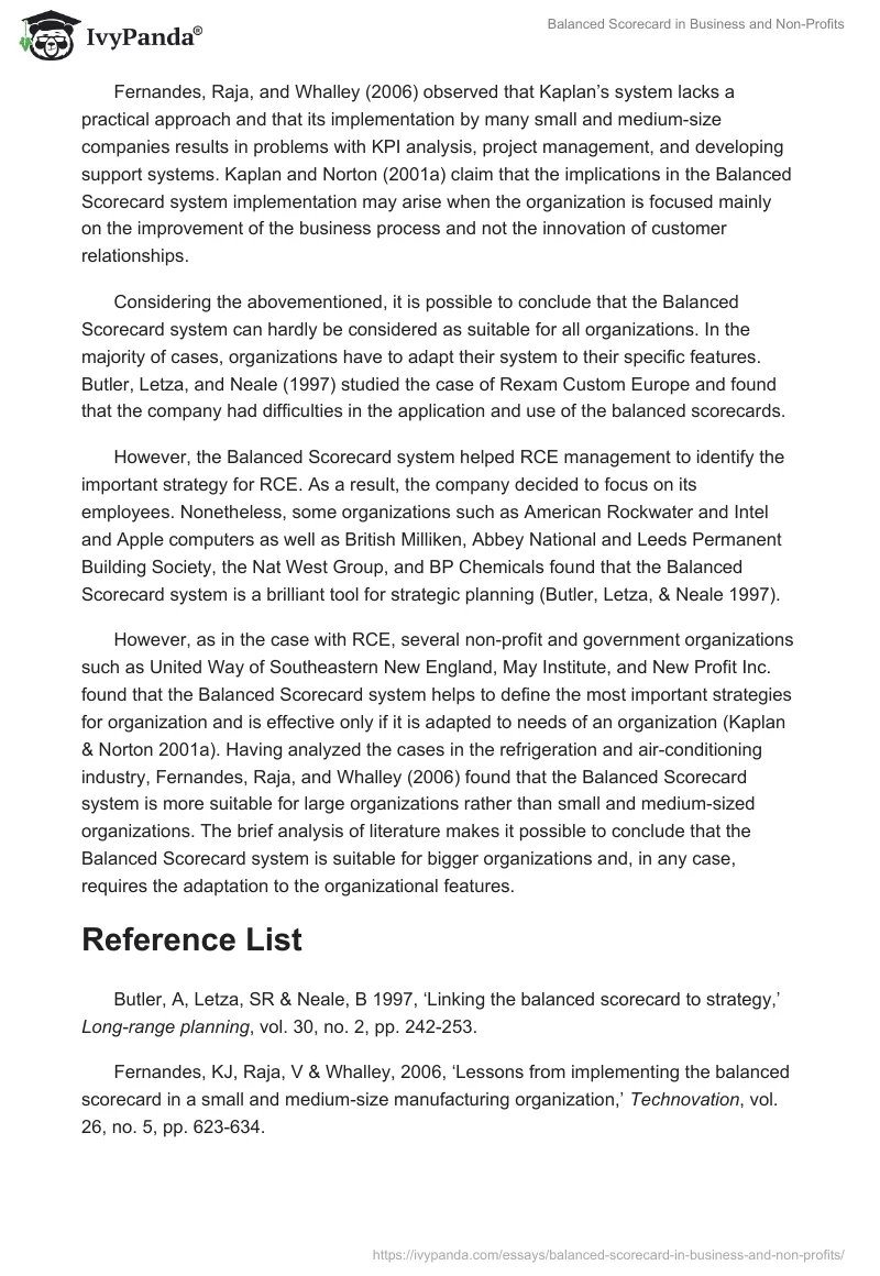 Balanced Scorecard in Business and Non-Profits. Page 2