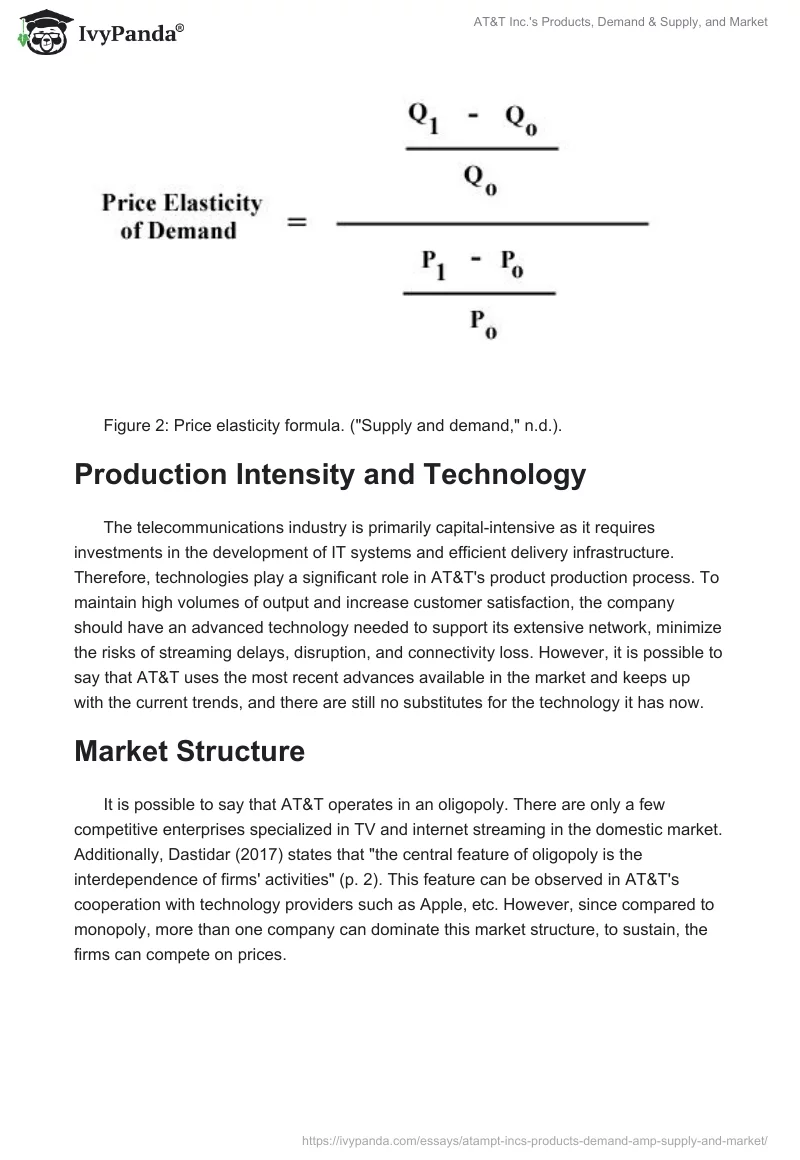 AT&T Inc.'s Products, Demand & Supply, and Market. Page 4