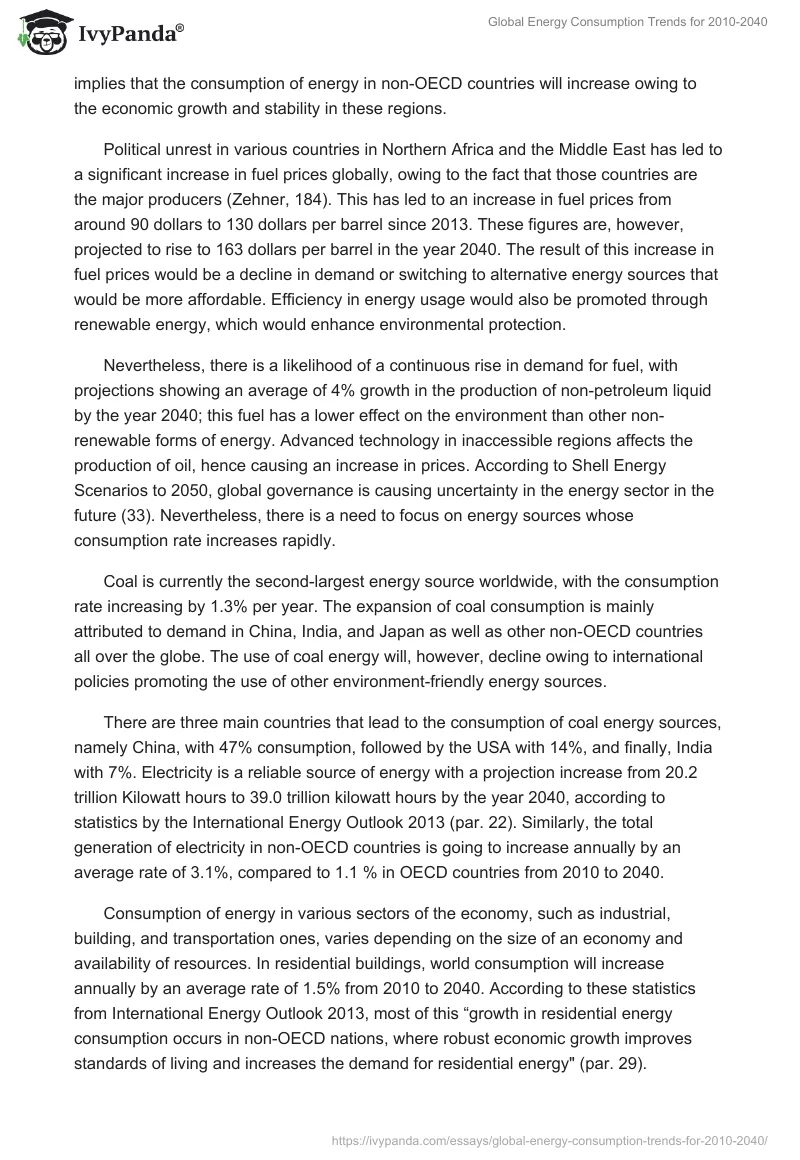 Global Energy Consumption Trends for 2010-2040. Page 2
