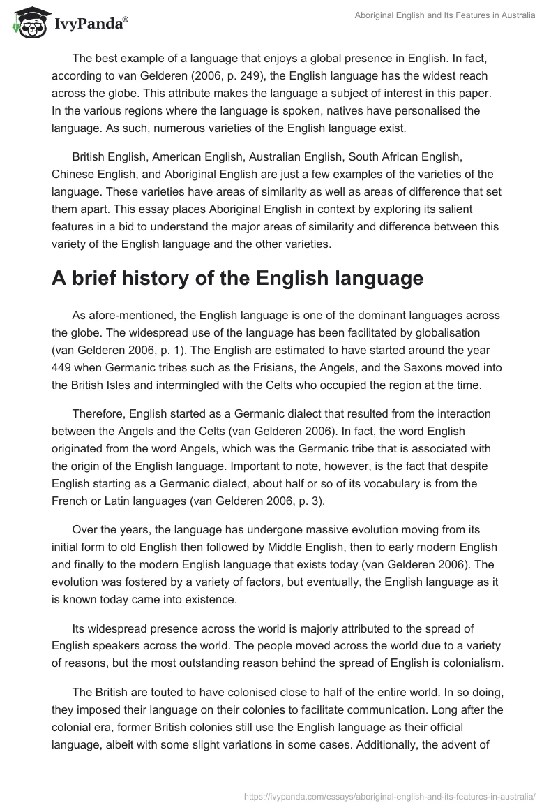 Aboriginal English and Its Features in Australia. Page 2
