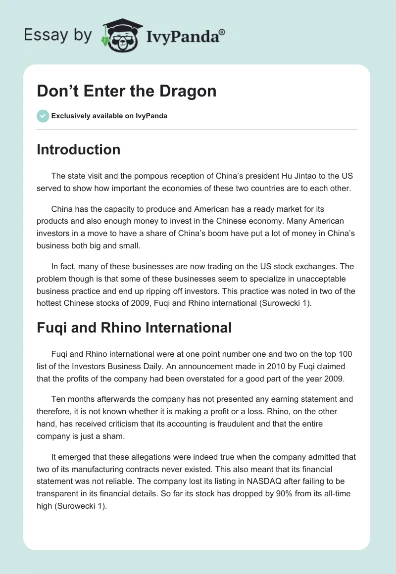 Don’t Enter the Dragon. Page 1
