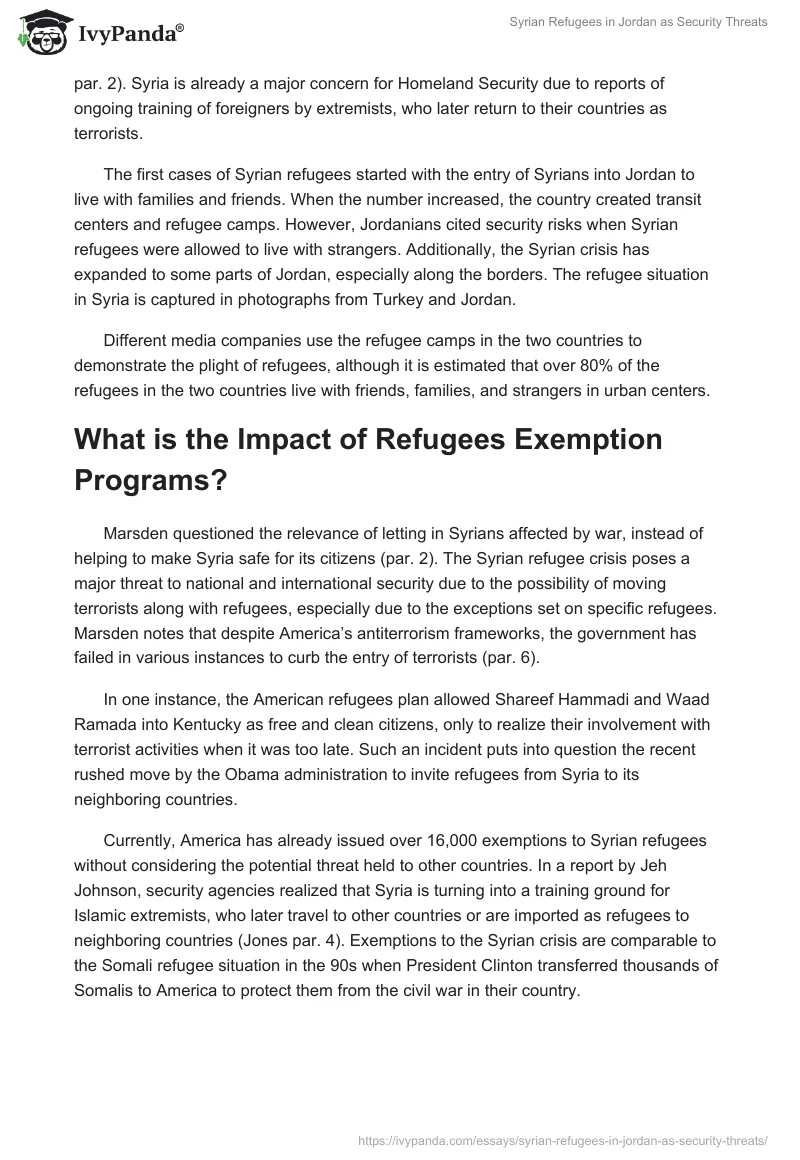 Syrian Refugees in Jordan as Security Threats. Page 2