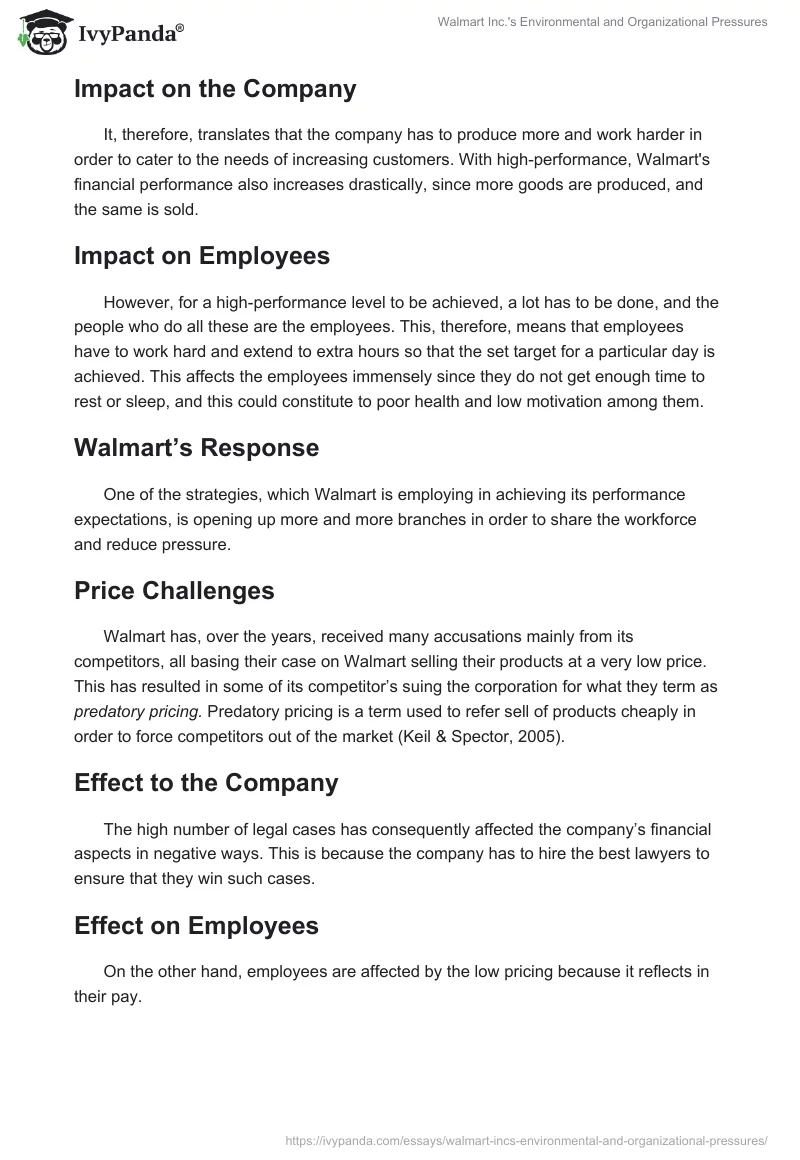 Walmart Inc.'s Environmental and Organizational Pressures. Page 2