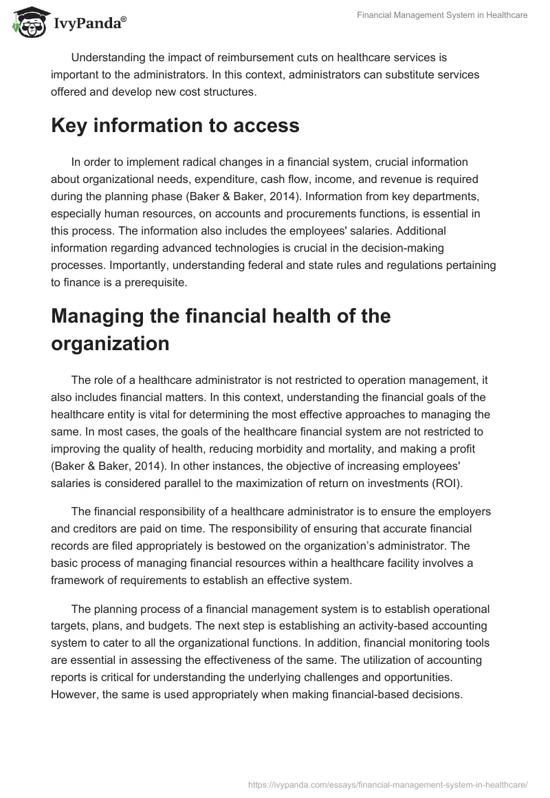 Financial Management System in Healthcare. Page 3