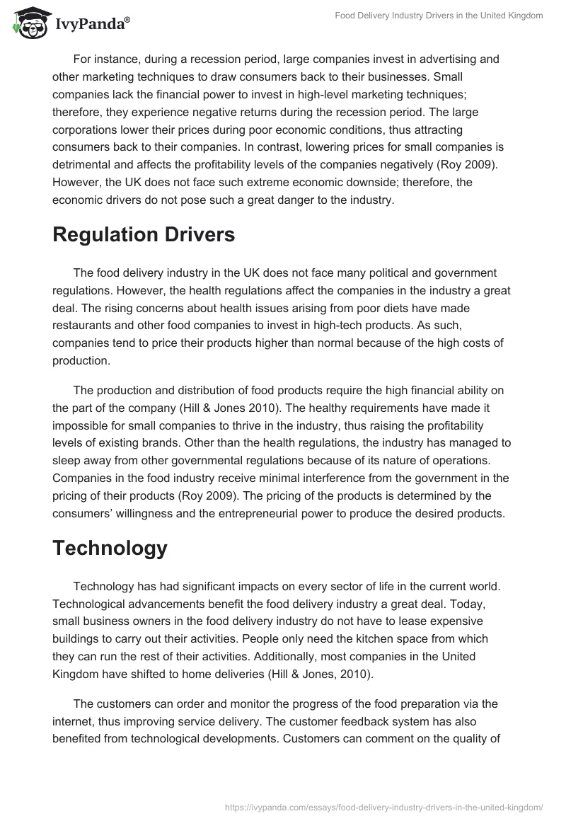 Food Delivery Industry Drivers in the United Kingdom. Page 4