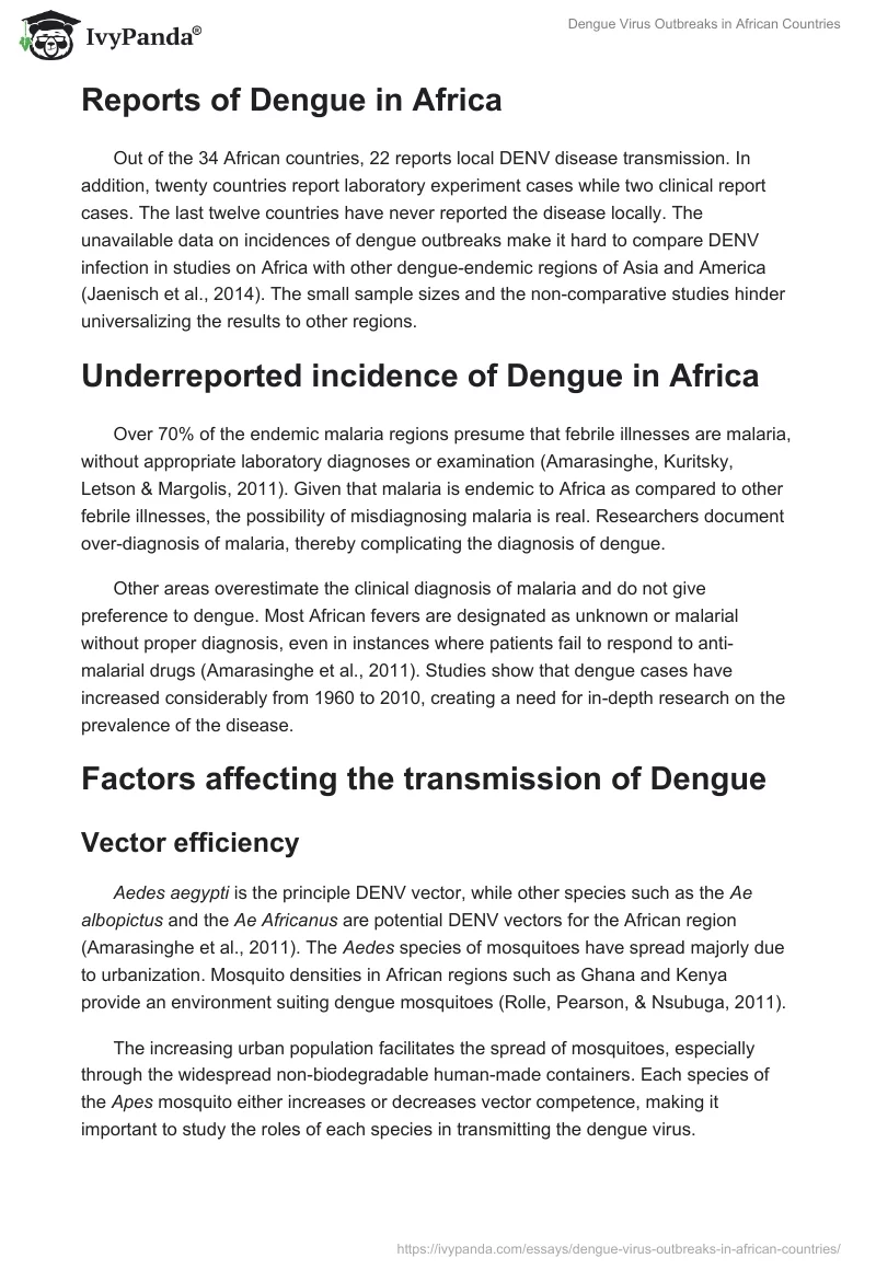 Dengue Virus Outbreaks in African Countries. Page 2