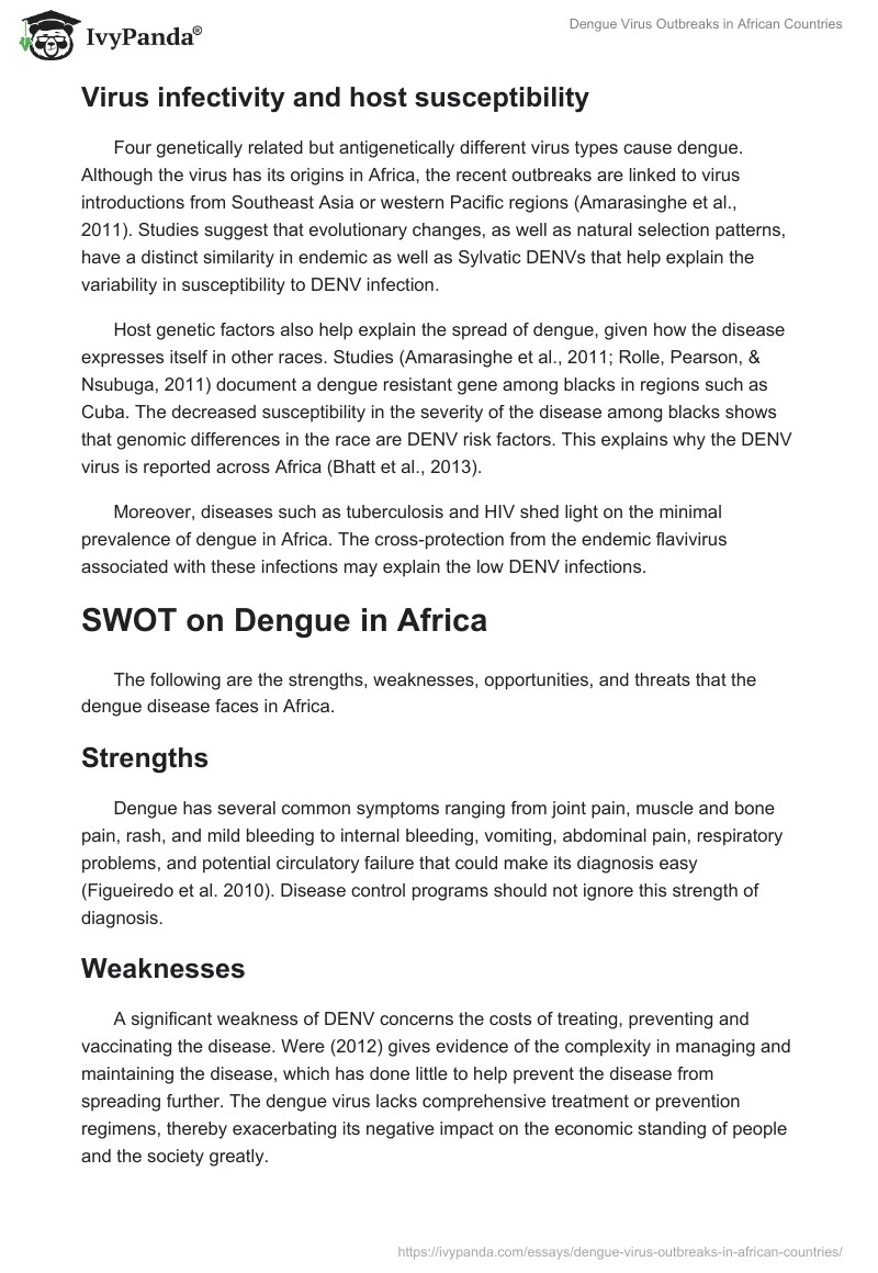 Dengue Virus Outbreaks in African Countries. Page 3