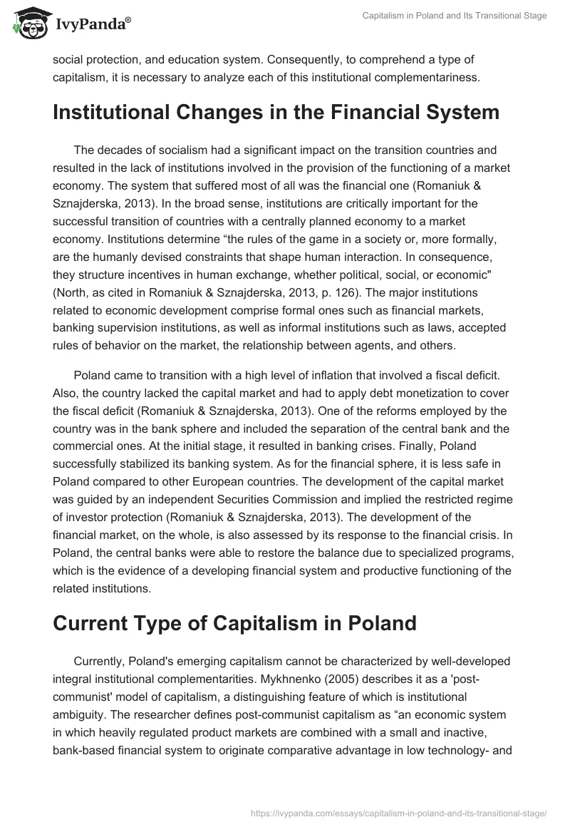Capitalism in Poland and Its Transitional Stage. Page 2