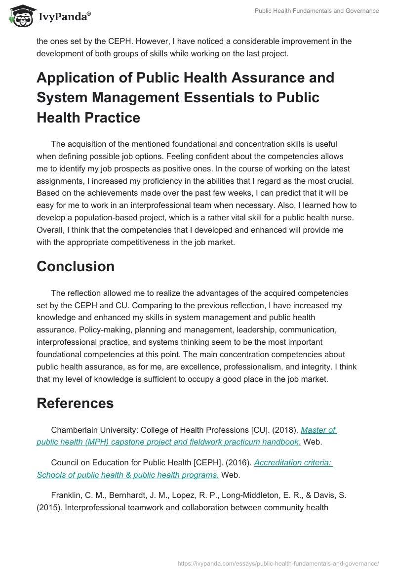 Public Health Fundamentals and Governance. Page 3