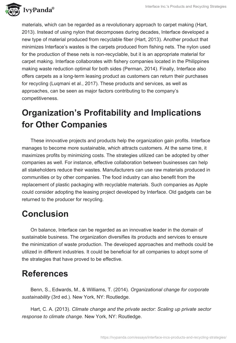Interface Inc.'s Products and Recycling Strategies. Page 2