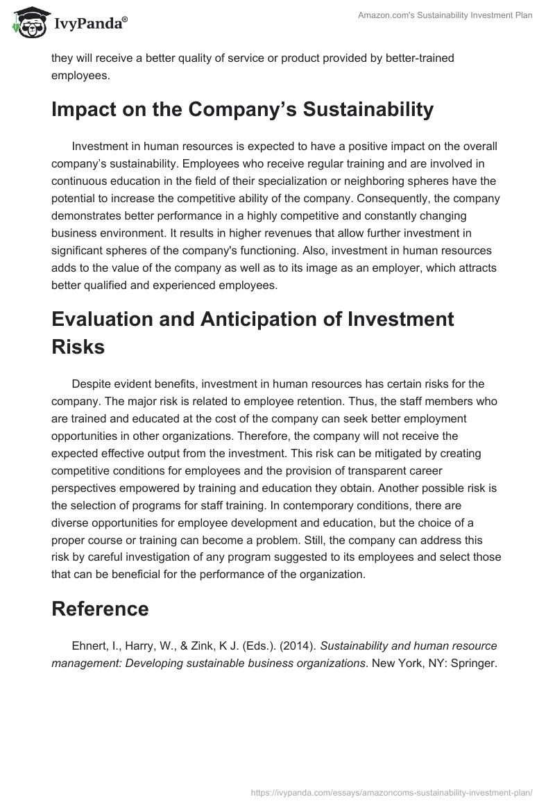 Amazon.com's Sustainability Investment Plan. Page 2