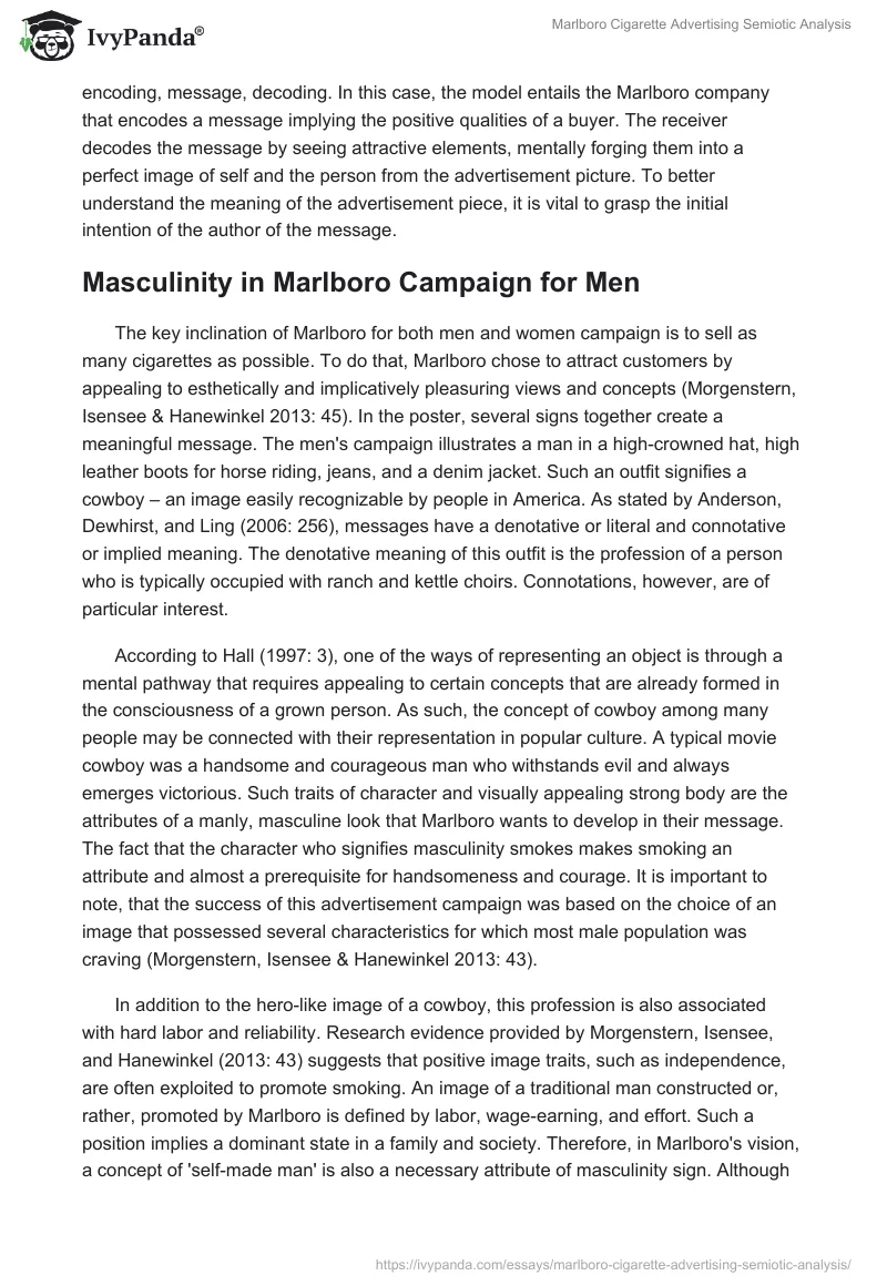 Marlboro Cigarette Advertising Semiotic Analysis. Page 2