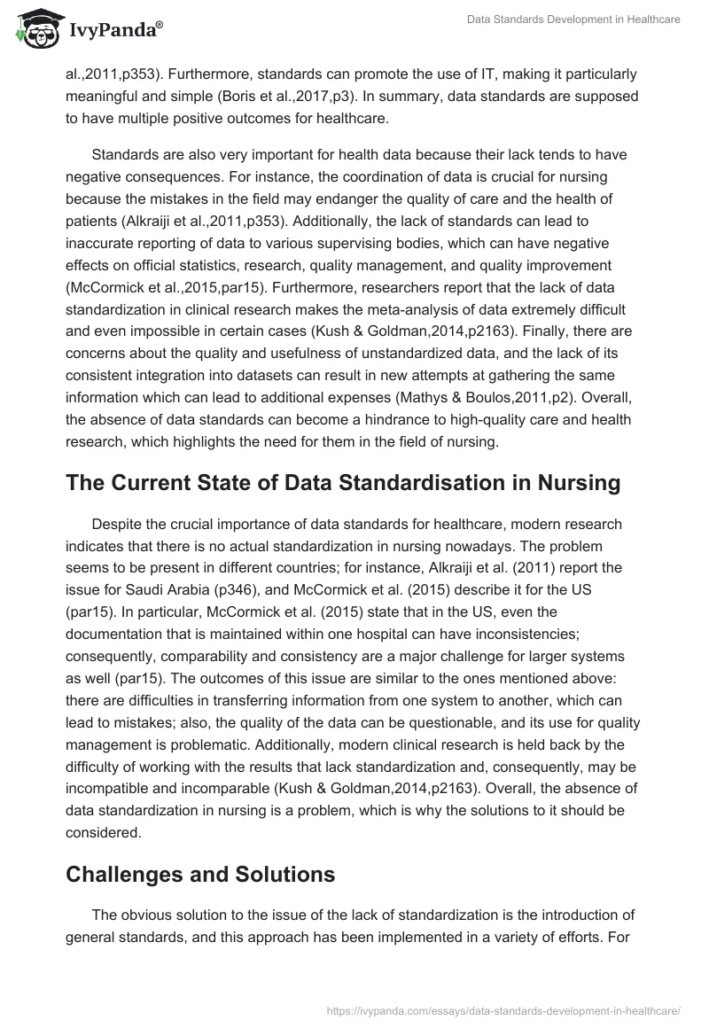 Data Standards Development in Healthcare. Page 3