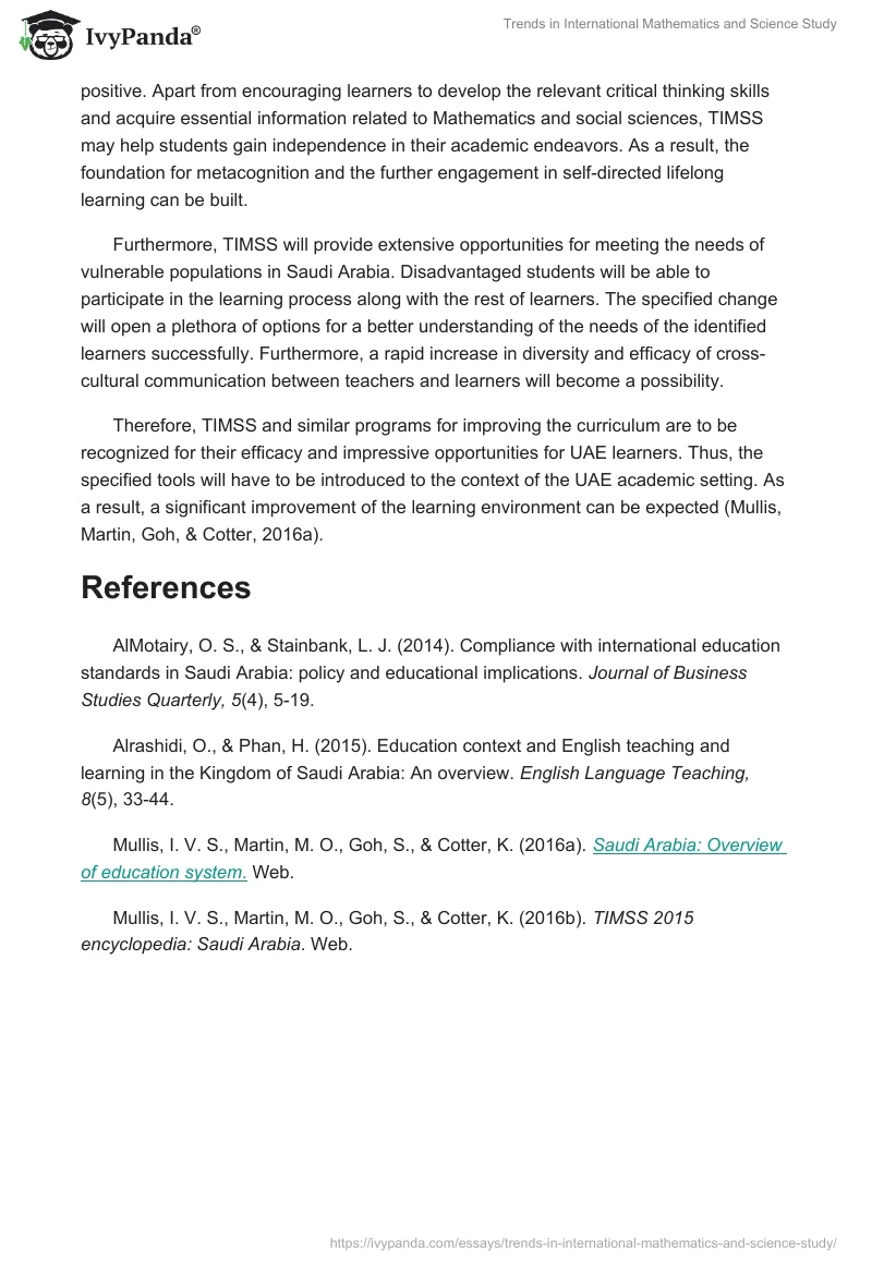 Trends in International Mathematics and Science Study. Page 3