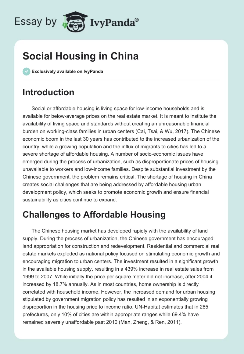 Social Housing in China. Page 1