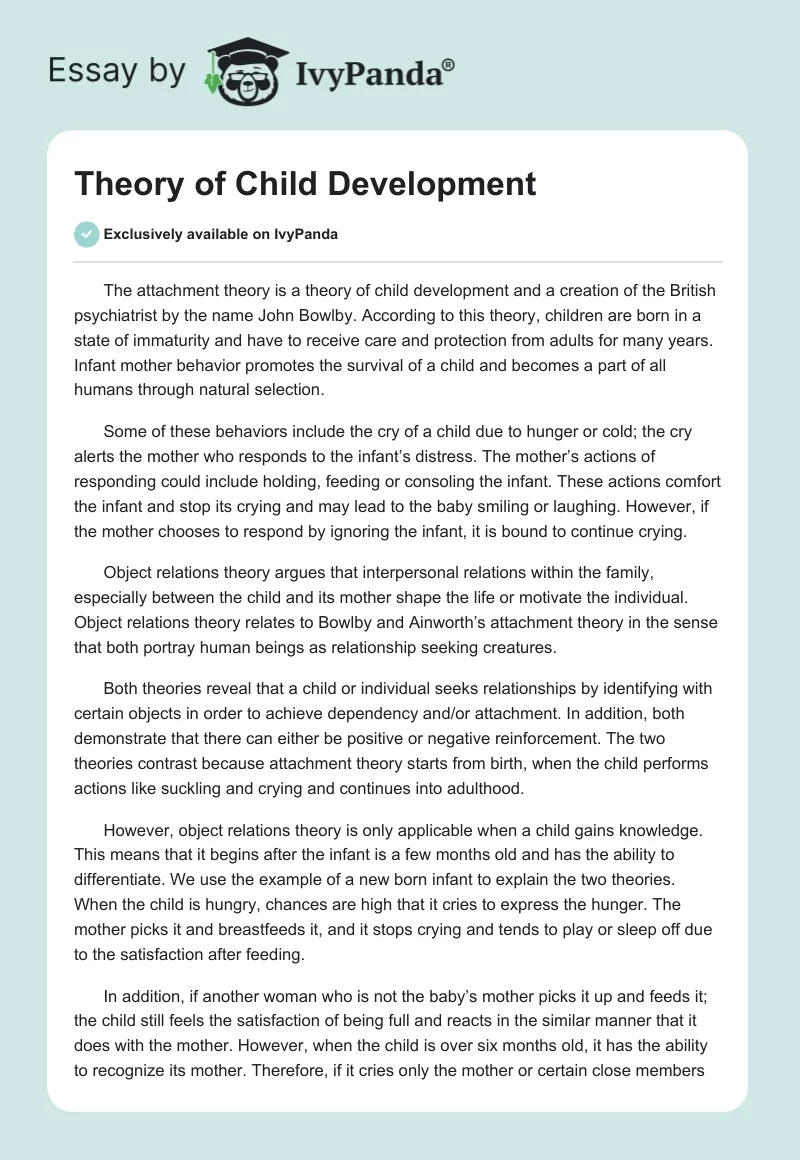 Theory of Child Development. Page 1