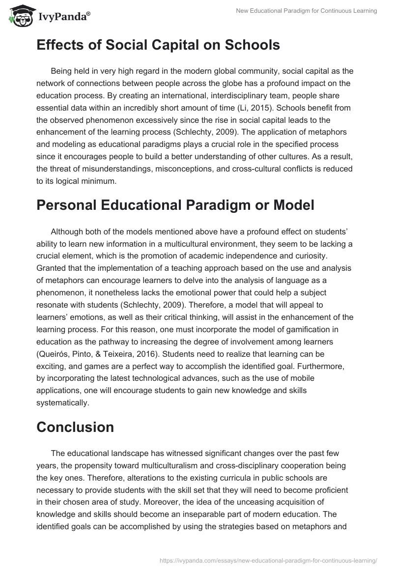 New Educational Paradigm for Continuous Learning. Page 3