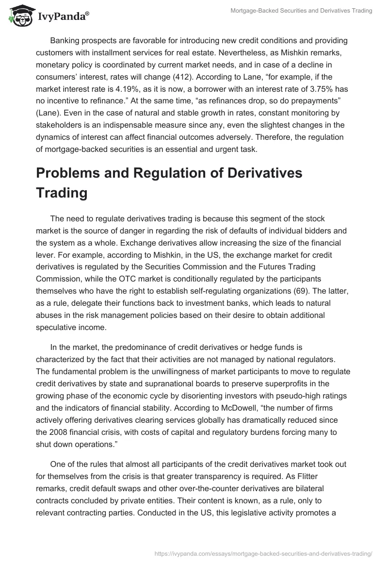 Mortgage-Backed Securities and Derivatives Trading. Page 2