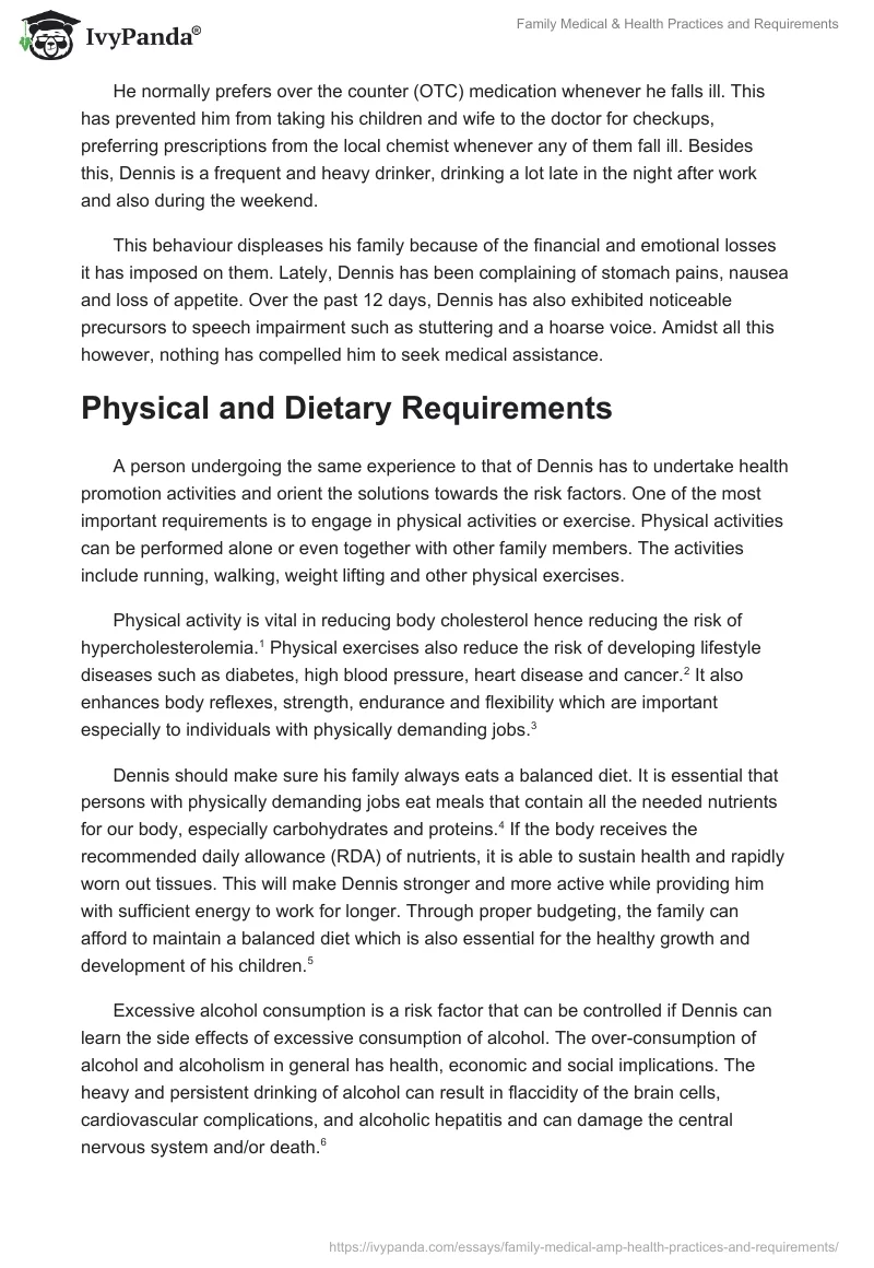 Family Medical & Health Practices and Requirements. Page 2
