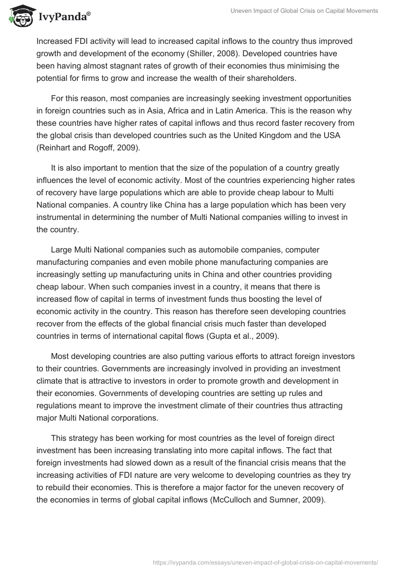 Uneven Impact of Global Crisis on Capital Movements. Page 5