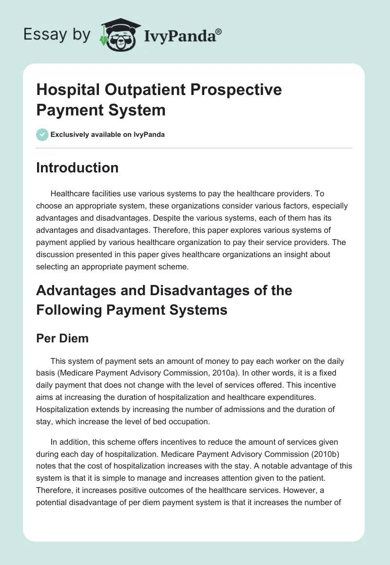 Hospital Outpatient Prospective Payment System. Page 1
