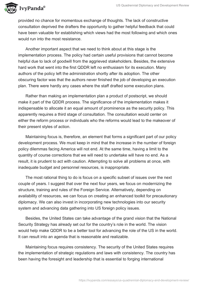 US Quadrennial Diplomacy and Development Review. Page 3