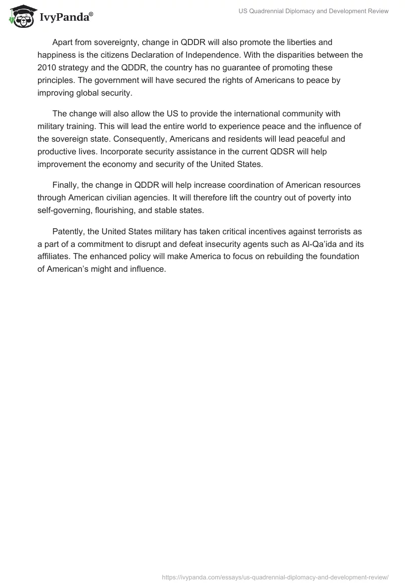 US Quadrennial Diplomacy and Development Review. Page 5