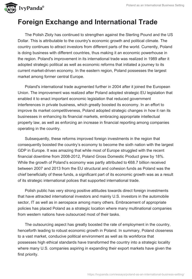 Poland as an International Business Setting. Page 2