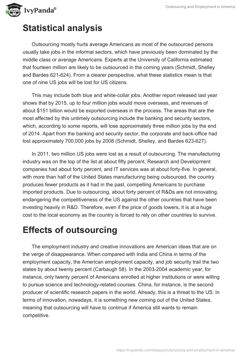 Outsourcing and Employment in America. Page 2