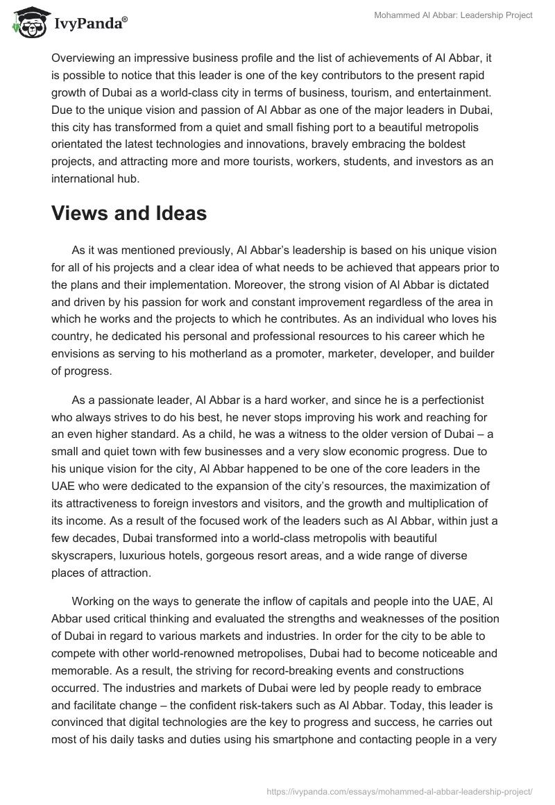Mohammed Al Abbar: Leadership Project. Page 4