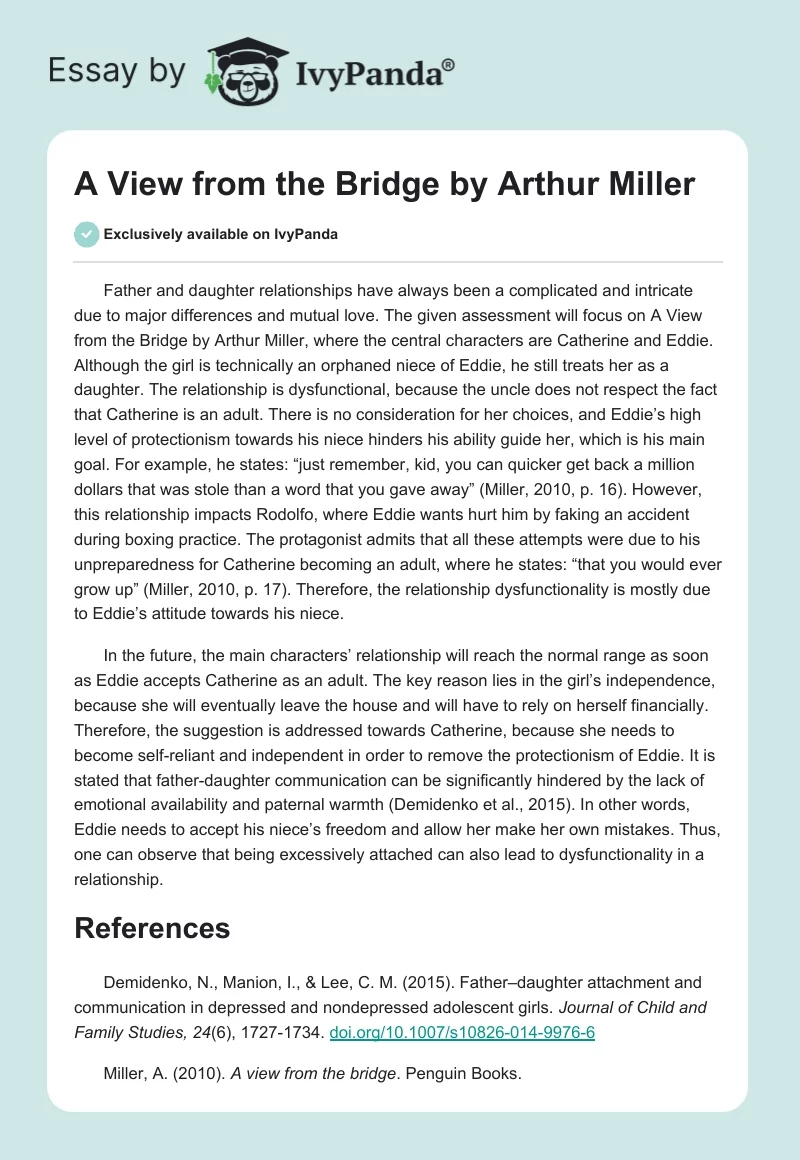 A View from the Bridge by Arthur Miller. Page 1