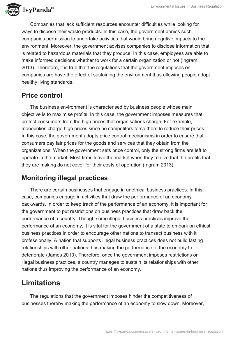 Environmental Issues in Business Regulation. Page 2