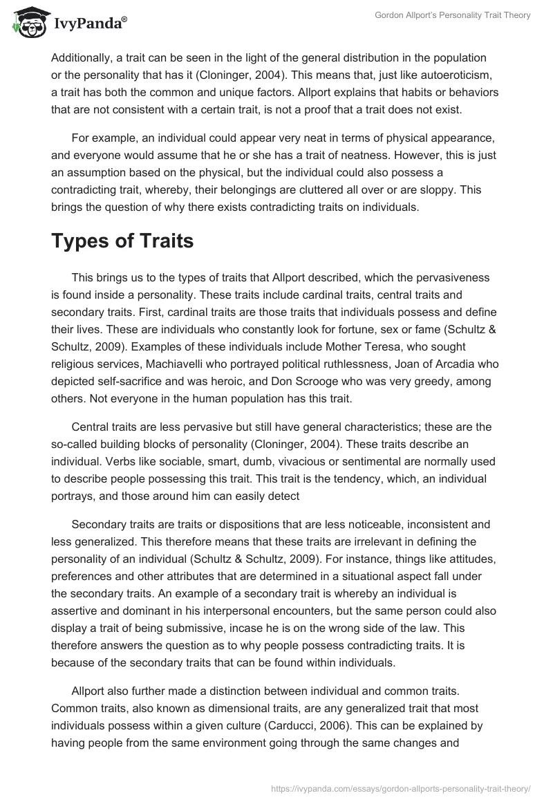 Gordon Allport’s Personality Trait Theory. Page 3